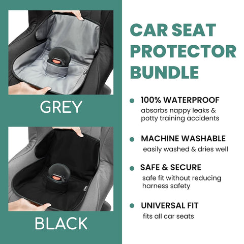 Lynmark® 2X Potty Training Car Seat Protector - Pee Protector, Grey+Black