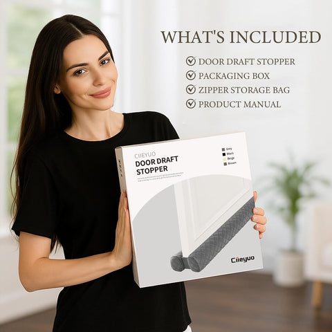 Ciieyuo Velvet Under Door Draft Stoppers, Fits 26'' - 30''