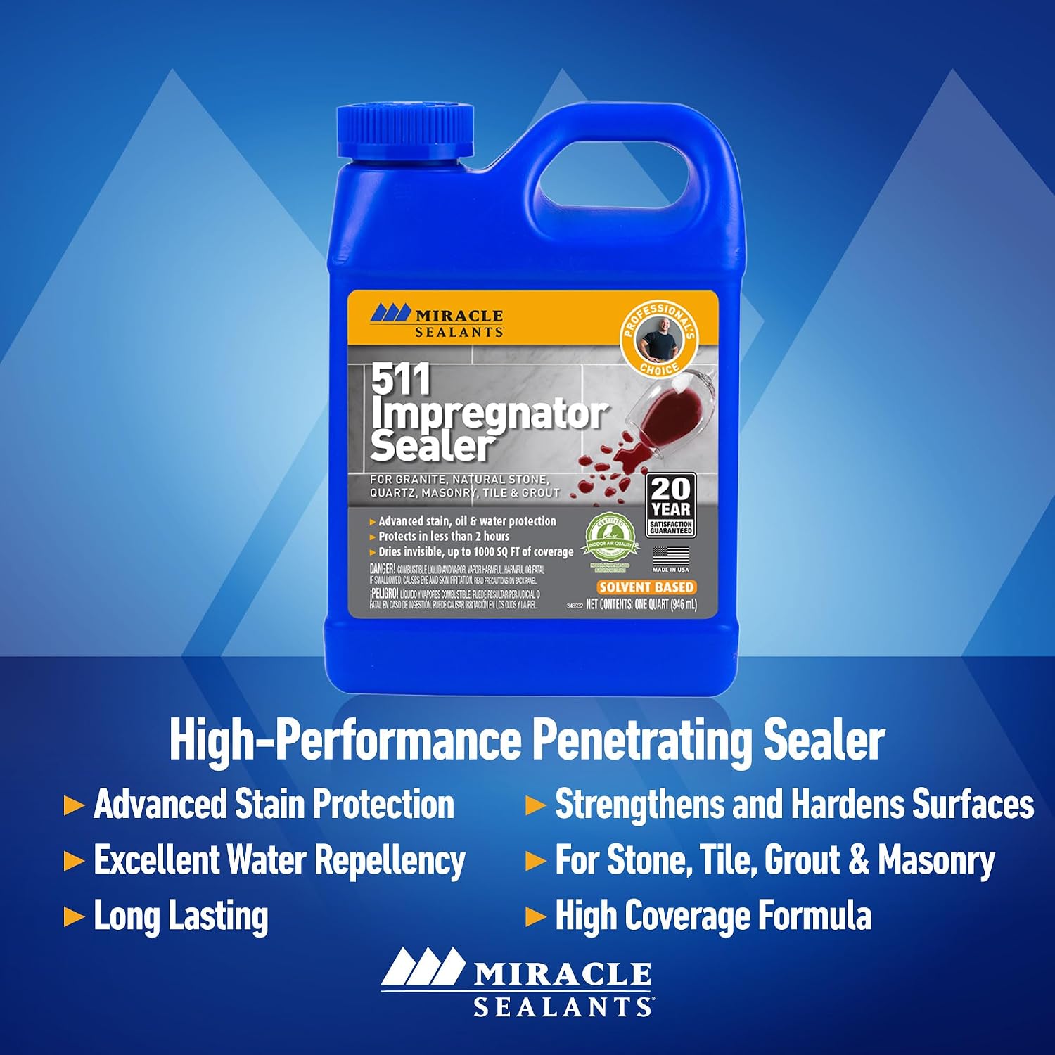 Miracle Sealants 511 Impregnator Penetrating Stone & Tile Sealer, Pint