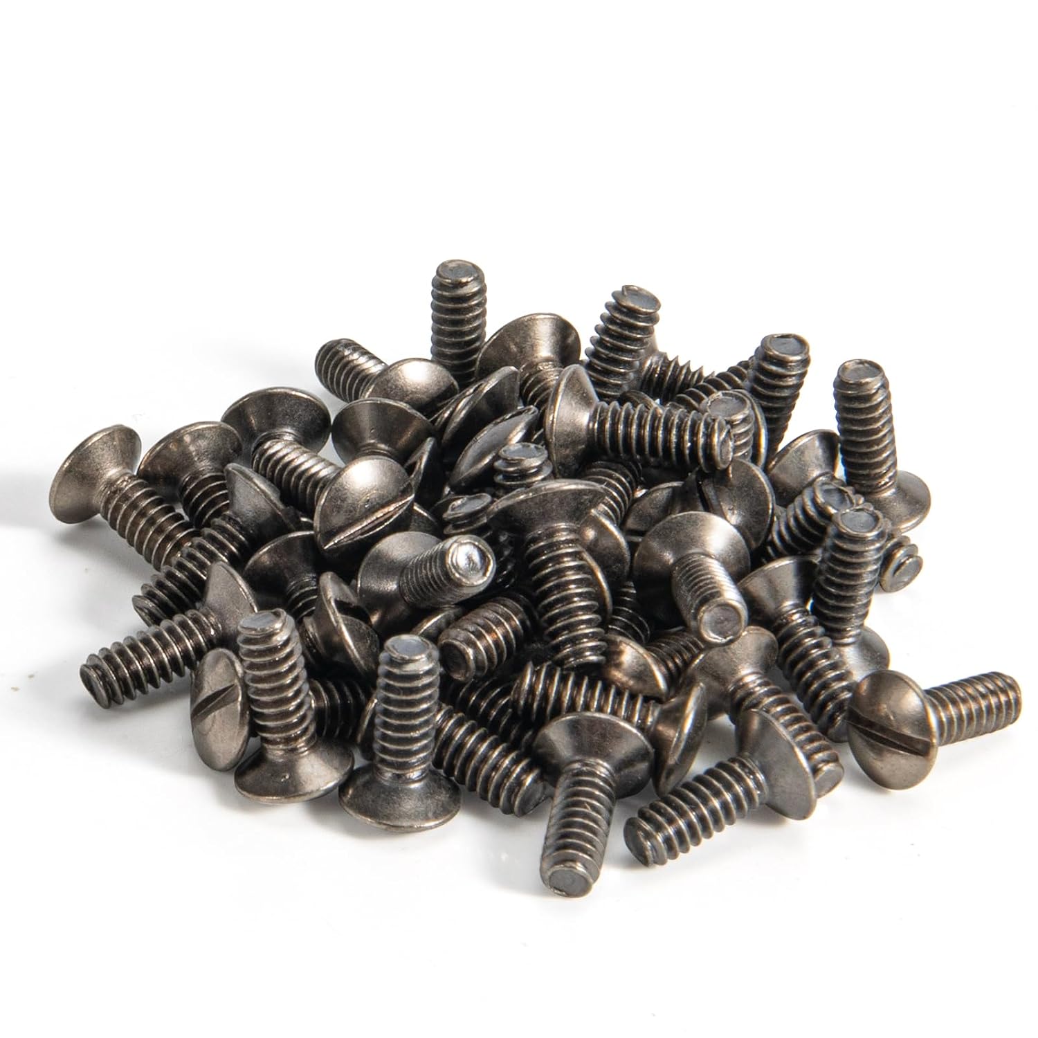 Henne Bery 3/8" Long 6-32 Thread, Oval Head Milled Slot Replacement Wall Plate Screws, 50 Pack, Antique Brass