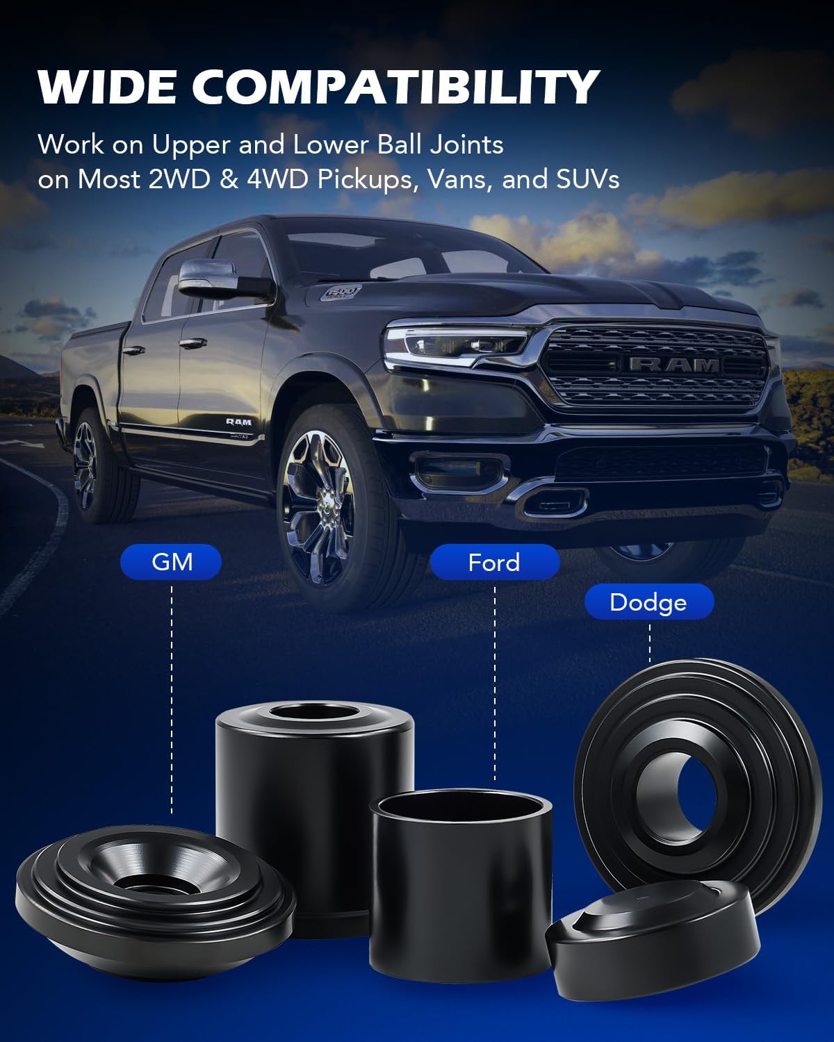 OMT 21pc Ball Joint Press Kit, Ball Joint Tools for 2WD and 4WD Vehicles