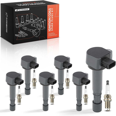 A-Premium Set of 6 Ignition Coil Pack and Iridium Spark Plugs