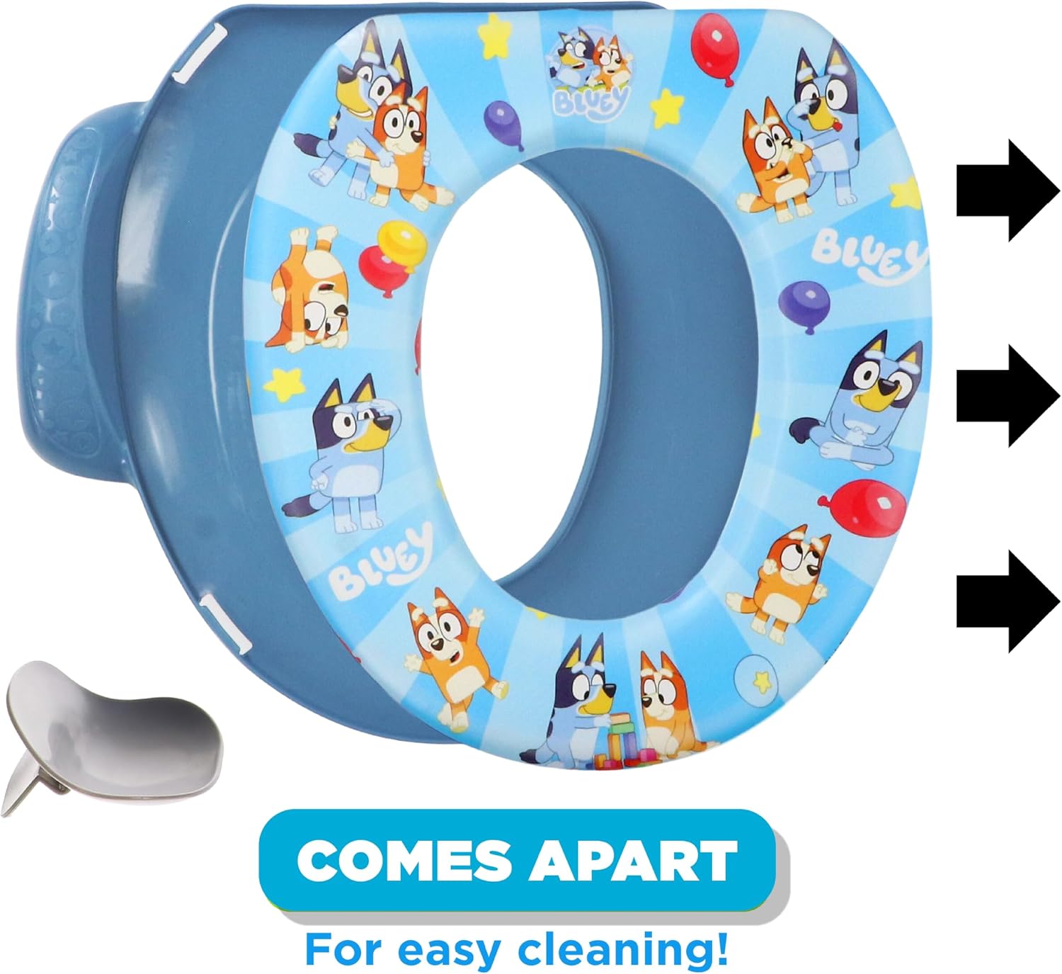 Bluey Soft Potty Seat - Potty Training Toilet Seat, Soft Cushion, Baby Potty Training, Safe, Easy to Clean