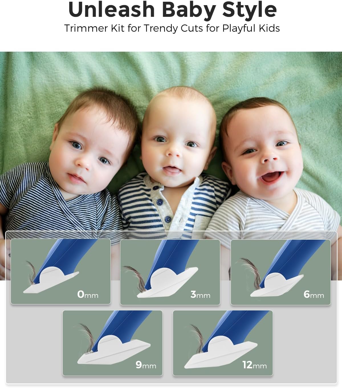 Quiet Baby Hair Clippers for 0–12Y with Hair Cutting Kit