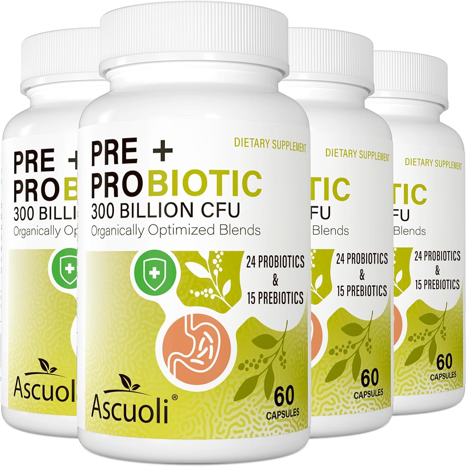 Prebiotics and Probiotics - 300 Billion CFU, 24 Probiotic+15 Herbs, 240 Cap