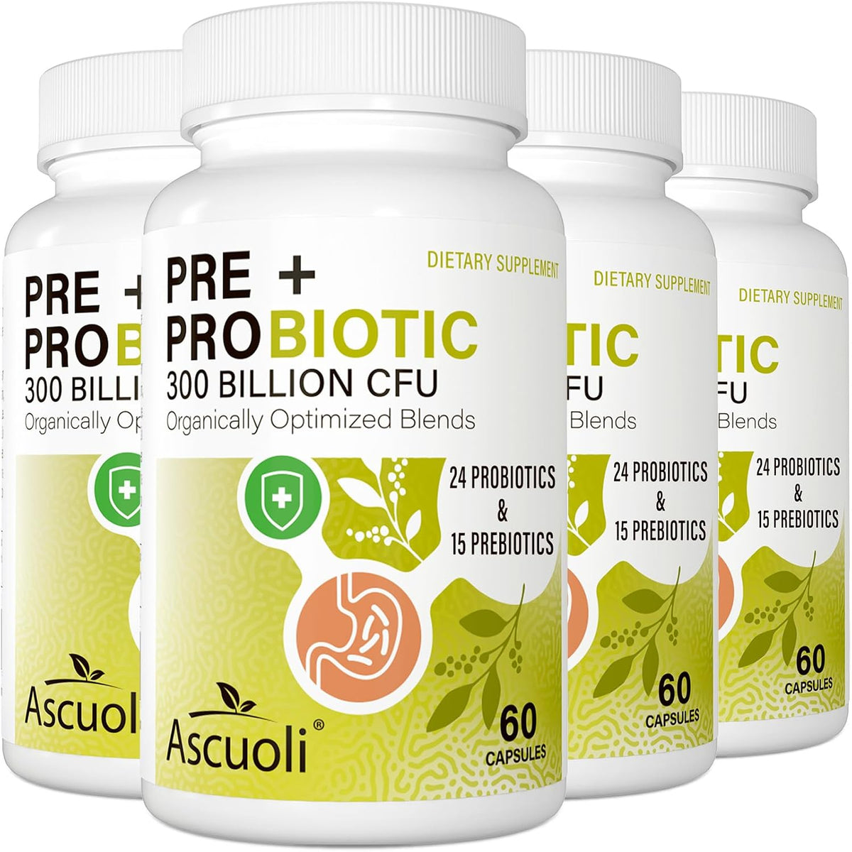 Prebiotics and Probiotics - 300 Billion CFU, 24 Probiotic+15 Herbs, 240 Cap