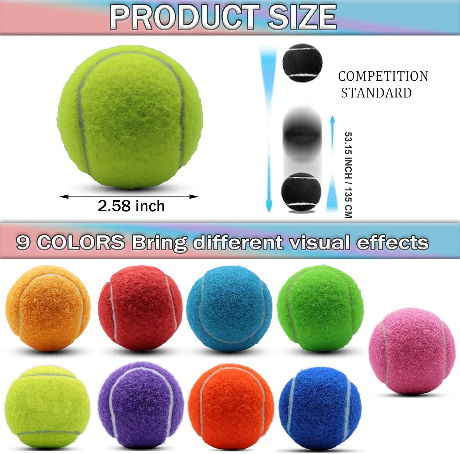 SHYUJAJIE Tennis Ball,20 Pack Practice Balls Bulk,Dog Balls with Mesh Bag