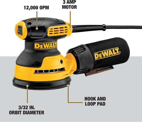 DEWALT Orbital Sander, 5 Inch Palm Sander Tool, 12,000 OPM (DWE6421)