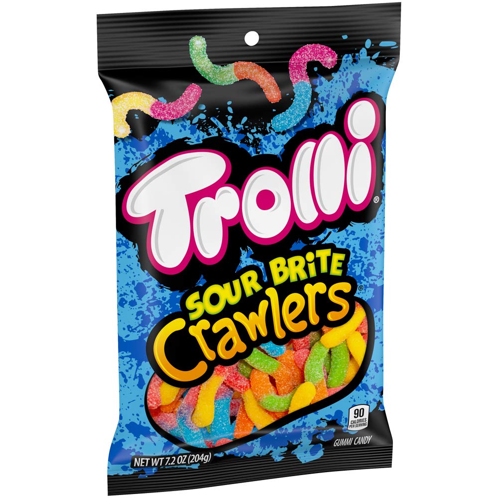 Trolli Sour Gummy Worms, Sour Brite Crawlers, Original Flavor, 7.2 Ounce | Pack of 2