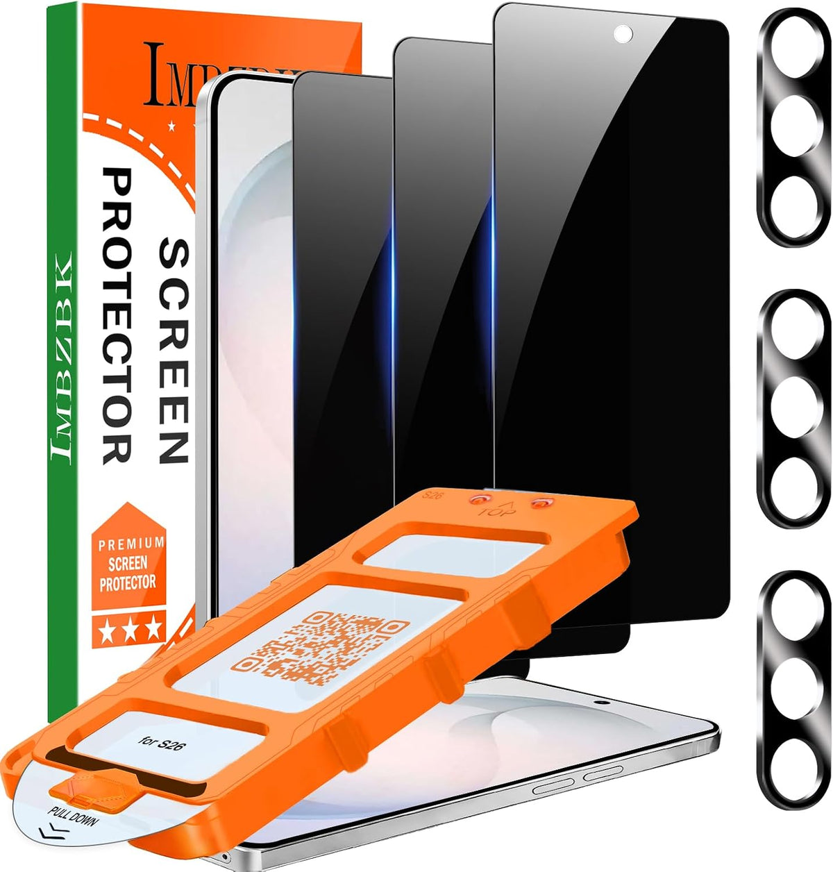 IMBZBK Privacy Screen Protector for Samsung Galaxy S26, 3+3 Pack