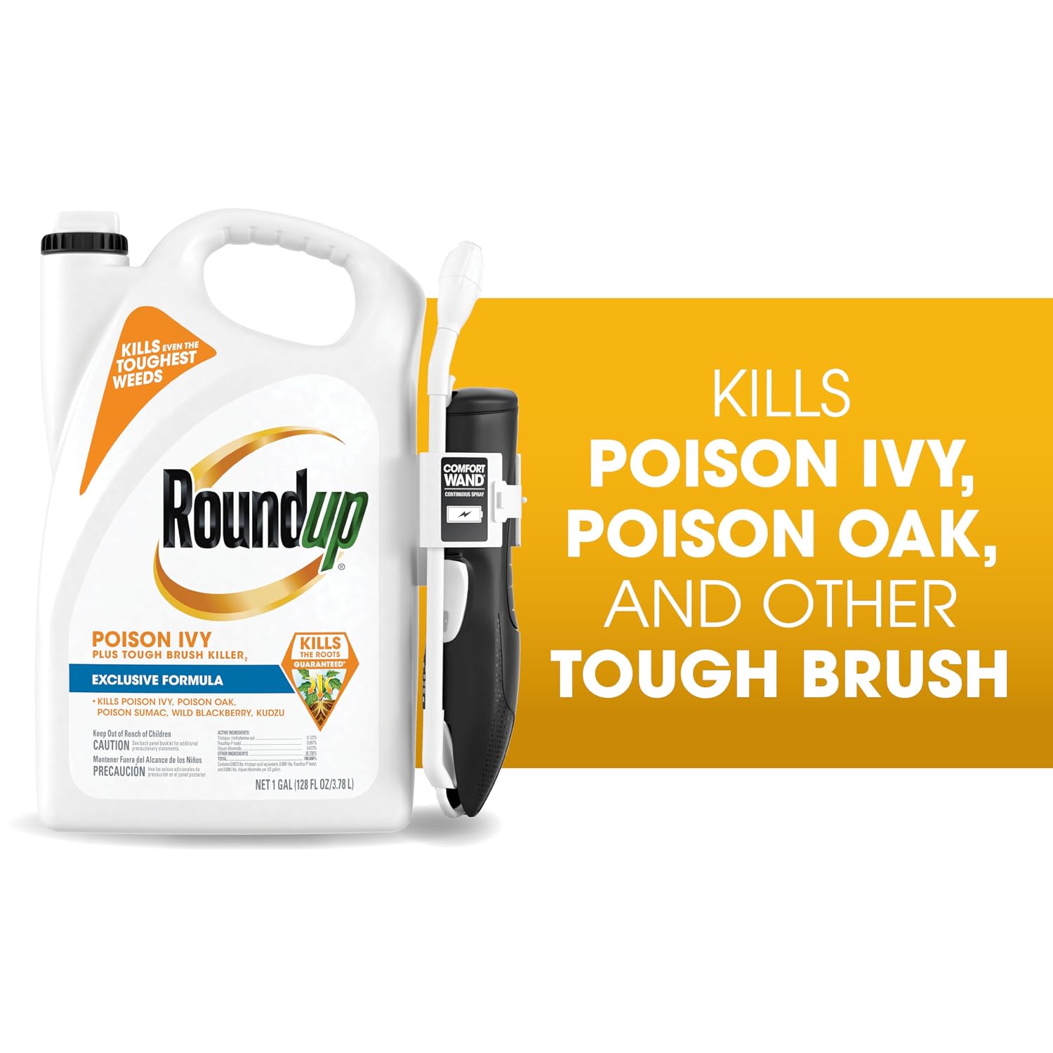Roundup Poison Ivy Plus Tough Brush Killer₂ with Comfort Wand,Visible Results in Hours,1 gal.,(Pack of 2)
