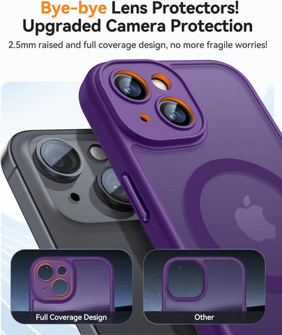 CANSHN Magnetic Shockproof for iPhone 15 Plus Case, Deep Purple