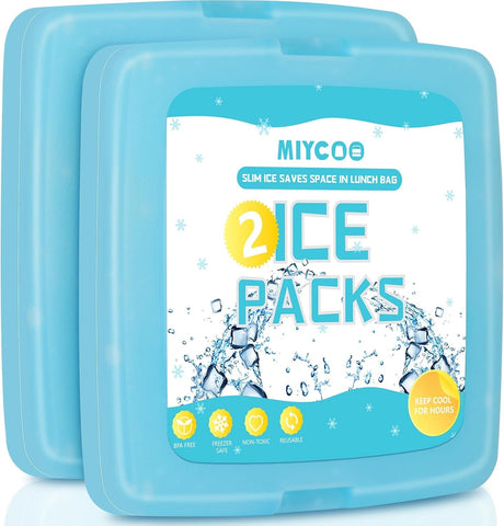 MIYCOO Ice Packs for Lunch Boxes & Coolers Long Lasting, Reusable