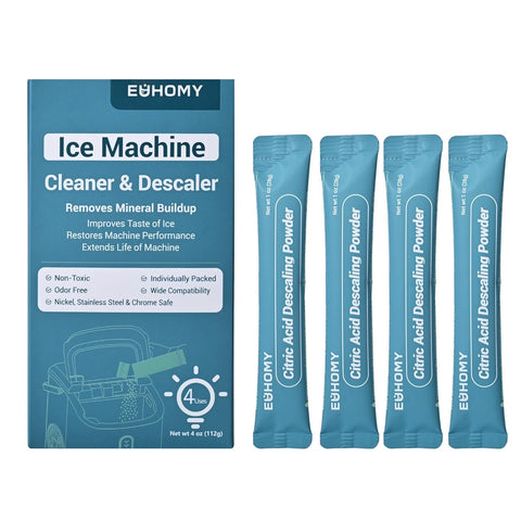 EUHOMY Ice Maker Cleaner & Descaler, 4 Uses & Individually Packed
