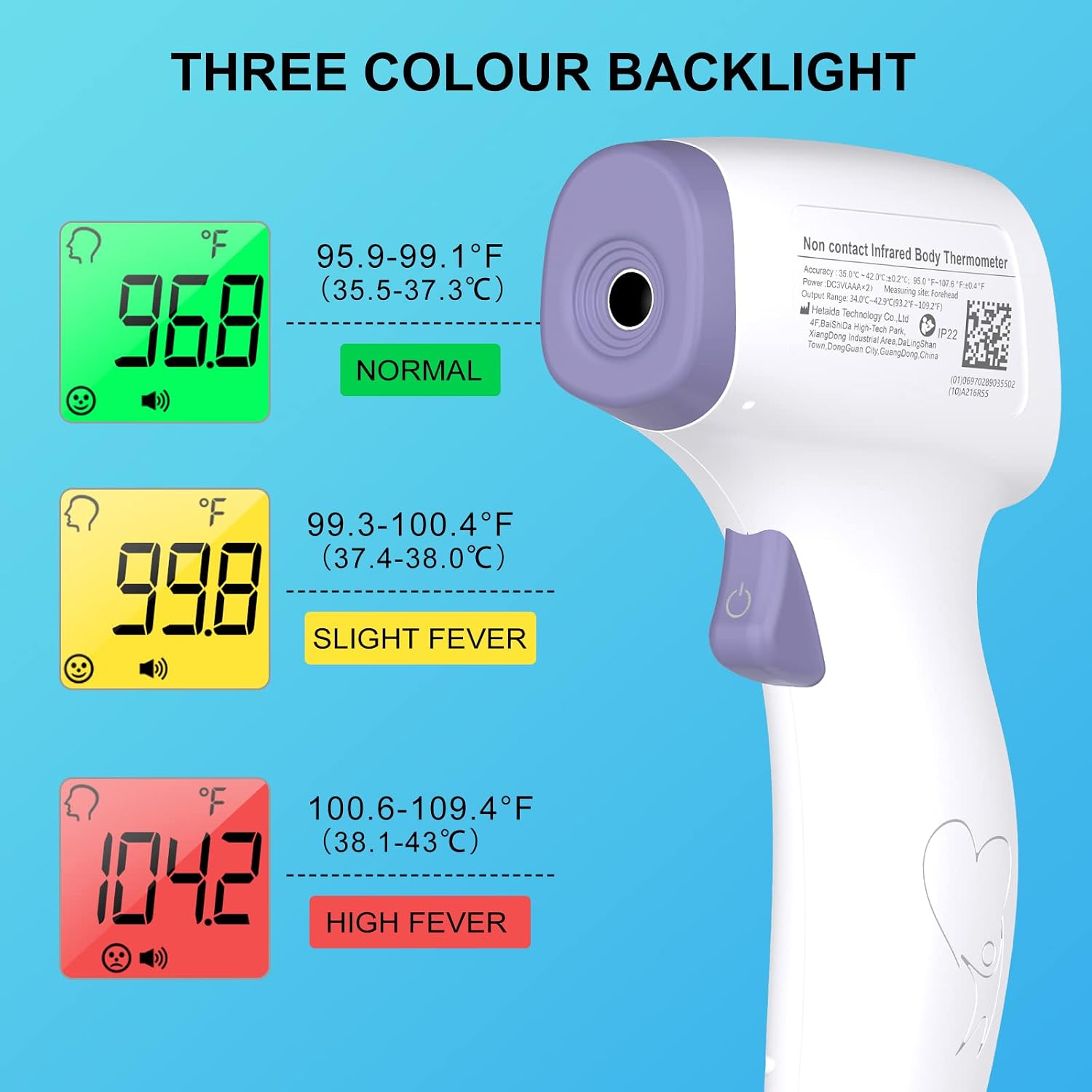 Digital Thermometer for Adults and Kids, No Touch Forehead Thermometer