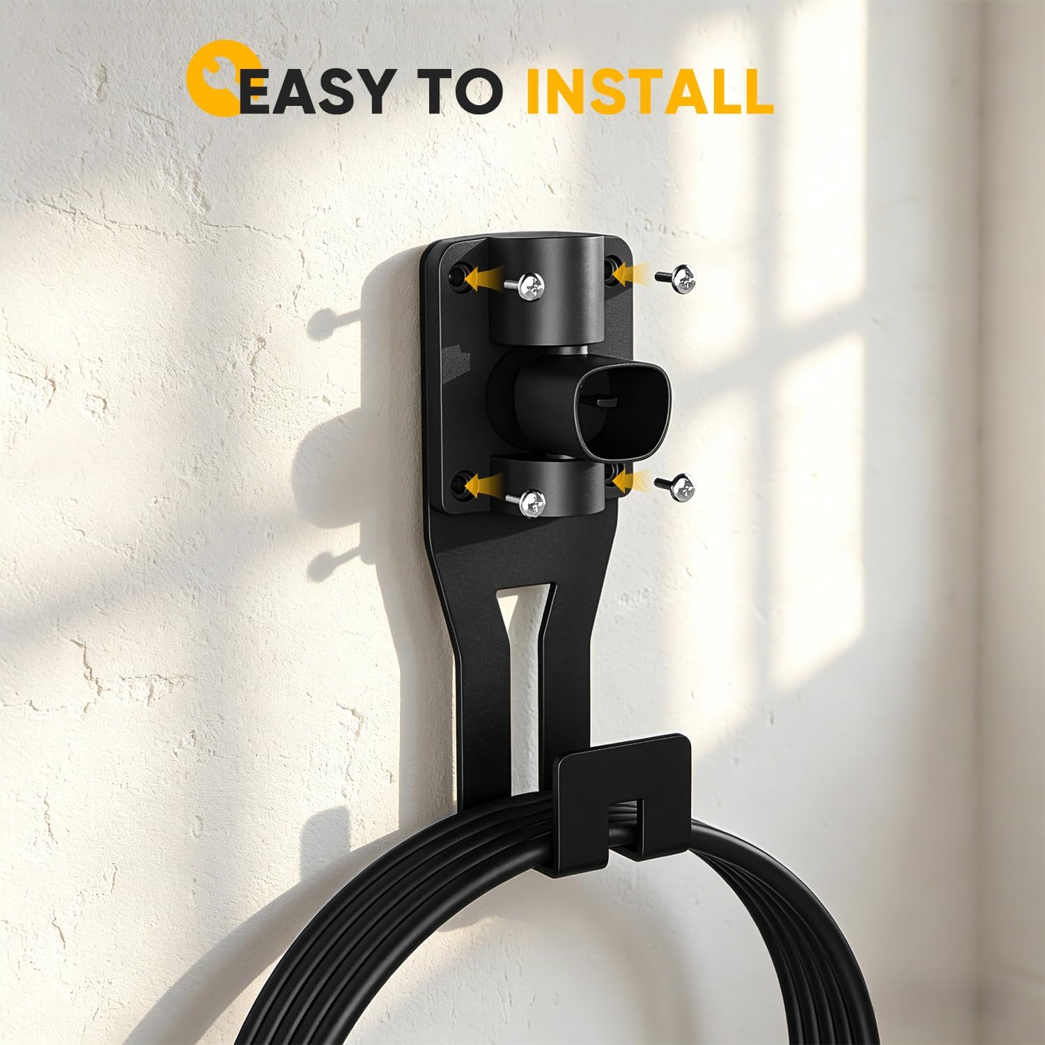 SEVEN SPARTA 180°Swivel Charging Cable Holder Wall Mount for Tesla Charger