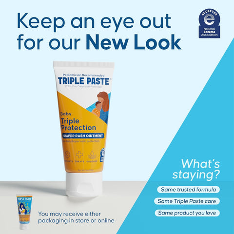 Triple Paste Diaper Rash Cream, Zinc Oxide Baby Ointment, 3 oz