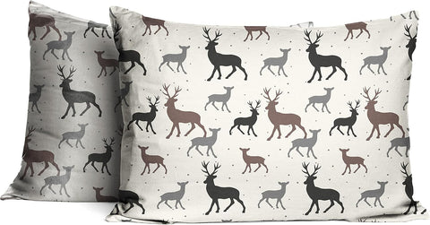 Pointehaven Flannel 170 GSM Sheet Set,Queen Autumn Deer