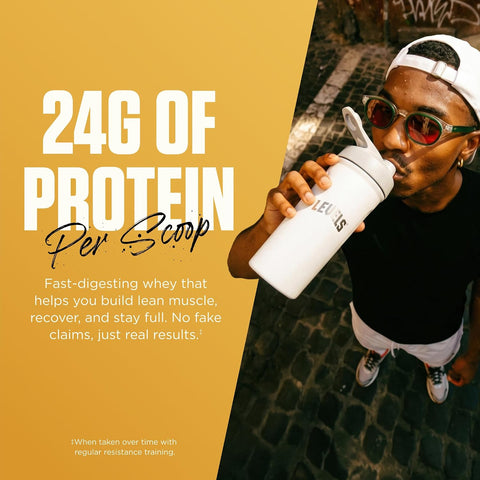 Levels Whey Protein Powder, No Artificial Ingredients, Vanilla Bean, 2LB