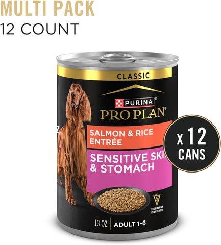 Purina Pro Plan Sensitive Skin & Stomach Wet Dog Food, Salmon, (12) 13 oz