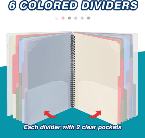 H4D 24 Pocket Poly Project Organizer, Multi Pocket Folder, Pastel Colors