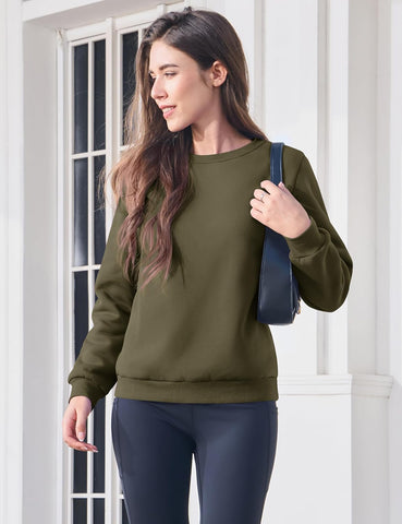 MAGCOMSEN Womens Sherpa Lined Sweatshirts Winter Warm Thick Fleece Pullover