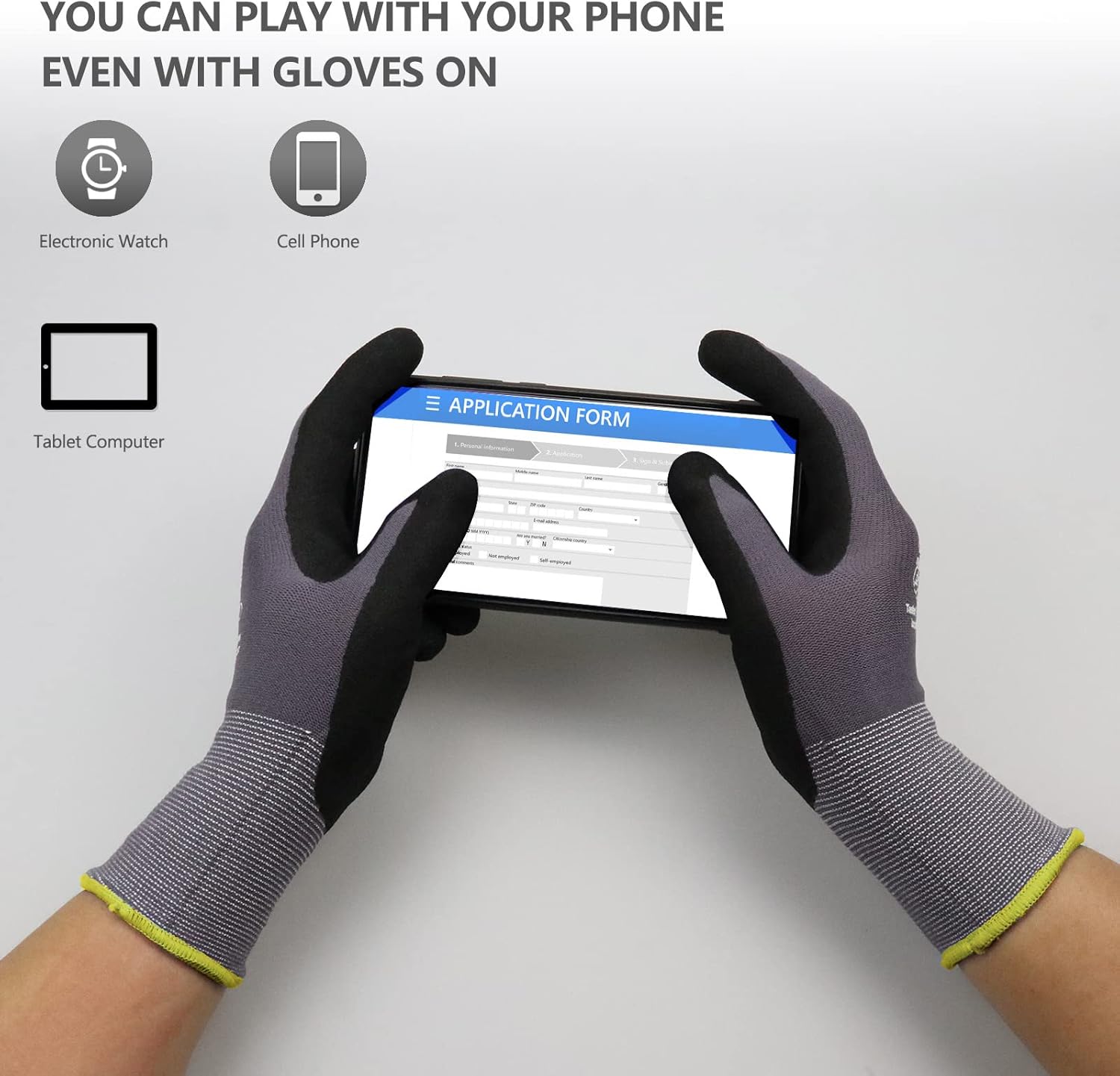 LOCCEF MicroFoam Nitrile Coated Safety Work Gloves