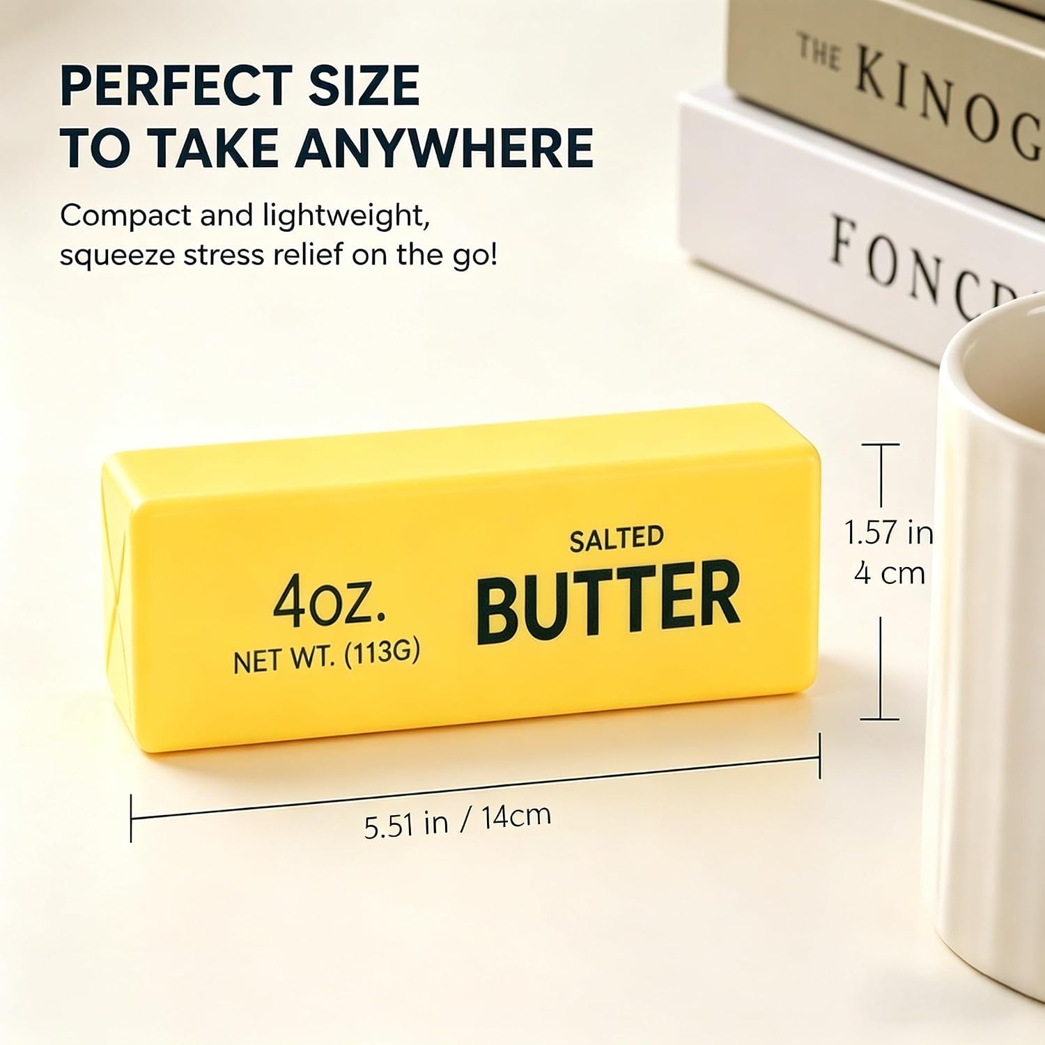 Butter Squishy,Squeeze Toys,2026 New Soft Novelty Toy,Realistic Butter Stick Fidget, Slow Rising Soft Stress Toy for Adults Stress Relief & Anxiety Relief (Butter-1PCS)