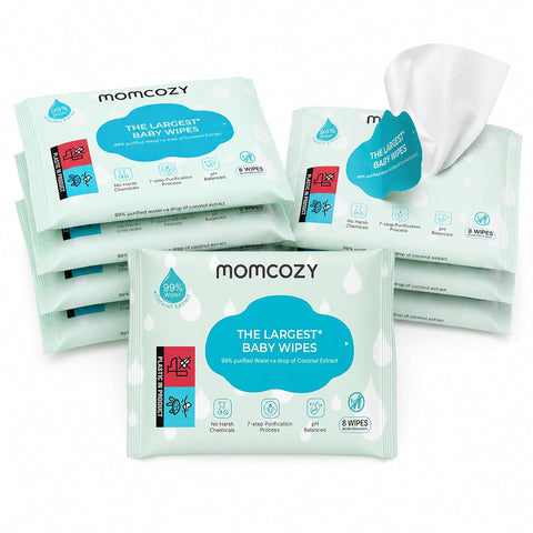 Momcozy Baby Wipes Travel Size, Extra Large 99% Water Based Wet Wipes