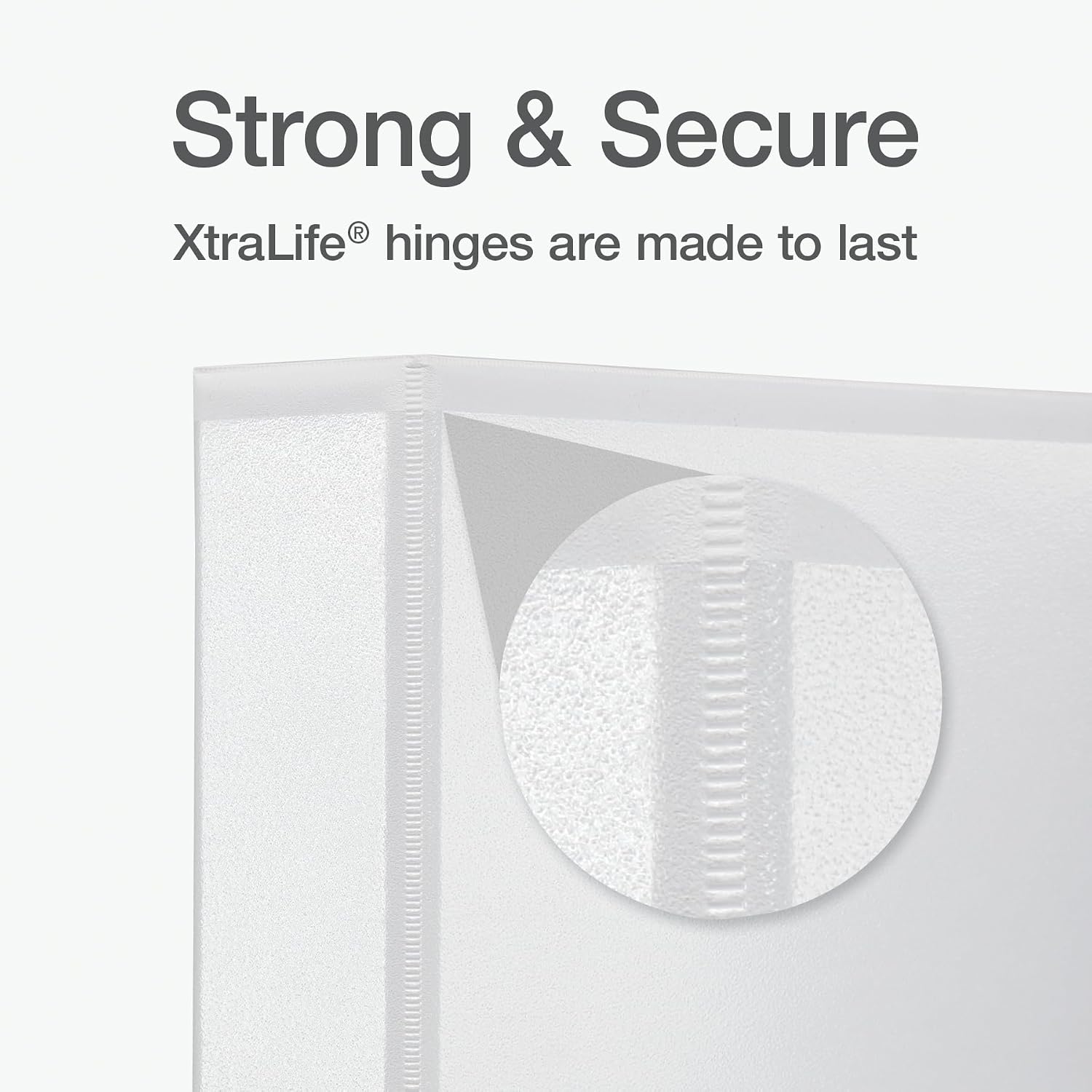Oxford Ring Binders, 1.5" Round Ring Binders, View Binder, Covers on 3 Sides, XtraLife Hinge, Non-Stick, PVC-Free, White, 350 Sheet Capacity (1002547)