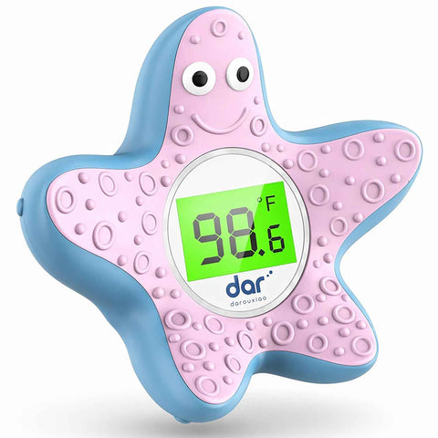 Baby Bath Thermometer for Tub,Floating Digital Water Temperature Thermometer with Instant Accurate Reading,3-Color Safety Light,Auto On/Off for Newborn,Infant & Toddler（Starfish）