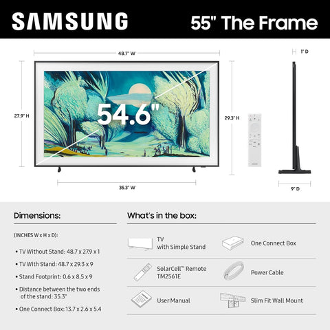 Samsung 55-Inch Class The Frame LS03F 4K QLED Smart TV (2025 Model) Slim Fit Wall Mount, Modern Frame Design, NQ4 AI Gen2 Processor, Art Mode, Artful Picture Quality, Samsung Vision AI, Alexa Built-in