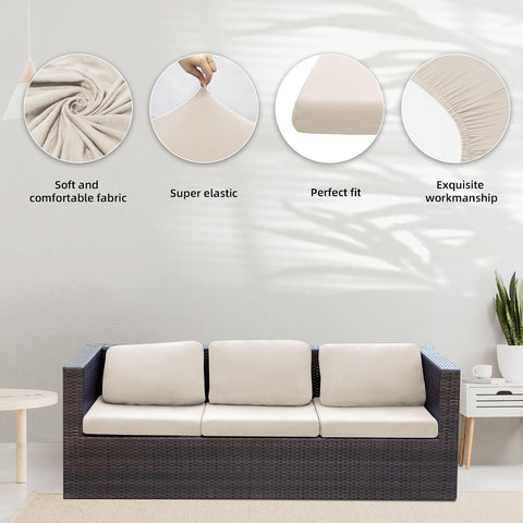 8 Pcs Outdoor Cushion Covers, Patio Sofa Cushion Covers Replacement
