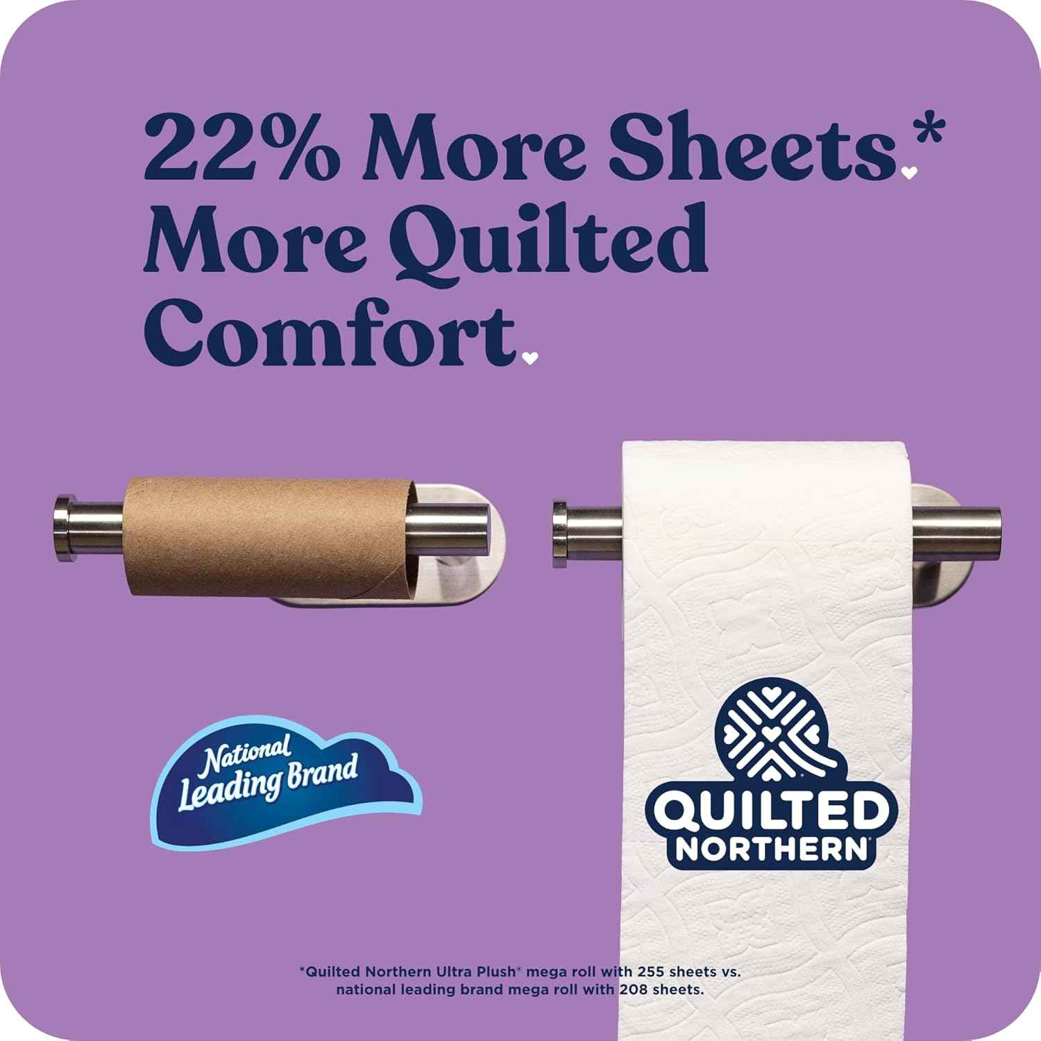 Quilted Northern Ultra Plush Toilet Paper, 32 Mega Rolls = 128 Regular Rolls, 3X Thicker*, 3 Ply Soft Toilet Tissue