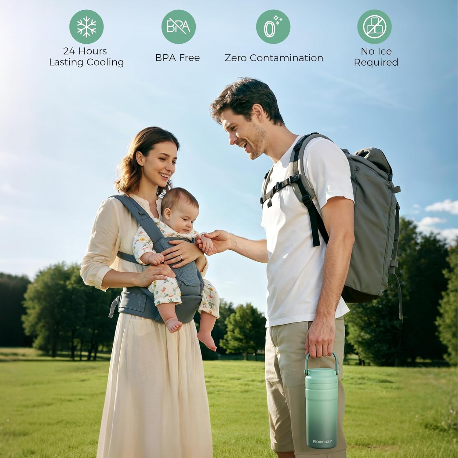 Momcozy Portable Breast Milk Cooler for Travel, 24H Ice-Free Cooling