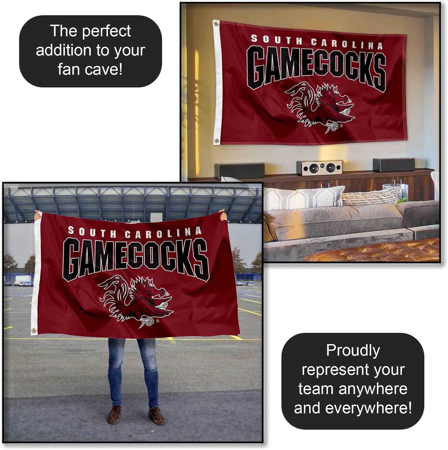 College Flags & Banners Co. USC Gamecocks Wordmark College Flag