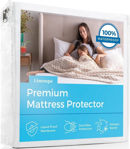 Linenspa Waterproof Mattress Protector — Breathable, Noiseless, Full