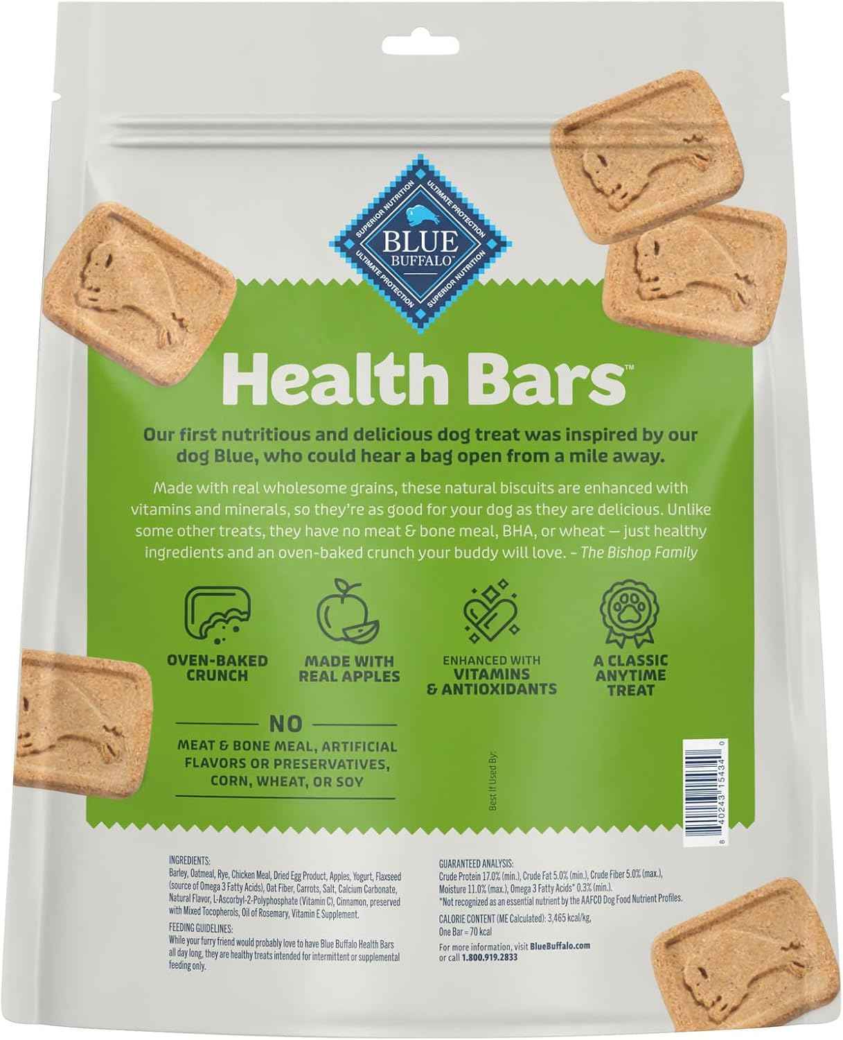 Blue Buffalo Health Bars Apples & Yogurt Mini Dog Biscuits, 32 oz