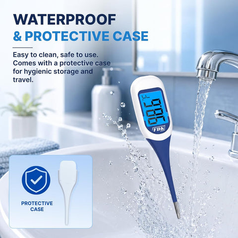 FDK 8-Second Large Digital Thermometer for Adults Fever Case