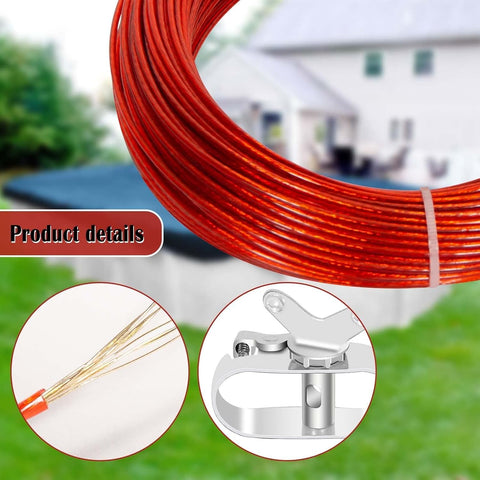 164 FT Swimming Pool Cover Cable and Ratchet Winch Kit