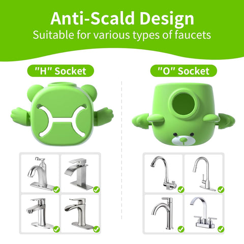 SKYROKU Faucet Extender for Toddlers with Temperature Sensor, Cute Bear