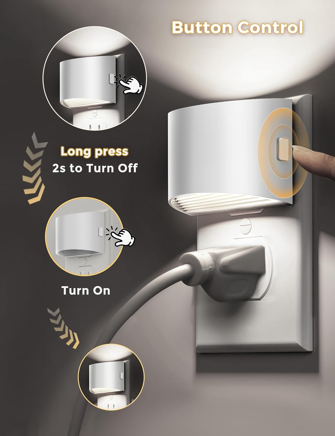 L LOHAS LED Night Lights Plug into Wall, Dimmable Night Light 2 Pack