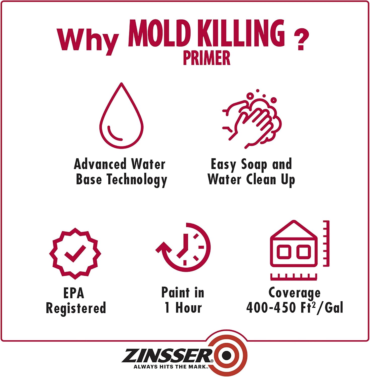 Zinsser Mold Killing Primer, Quart