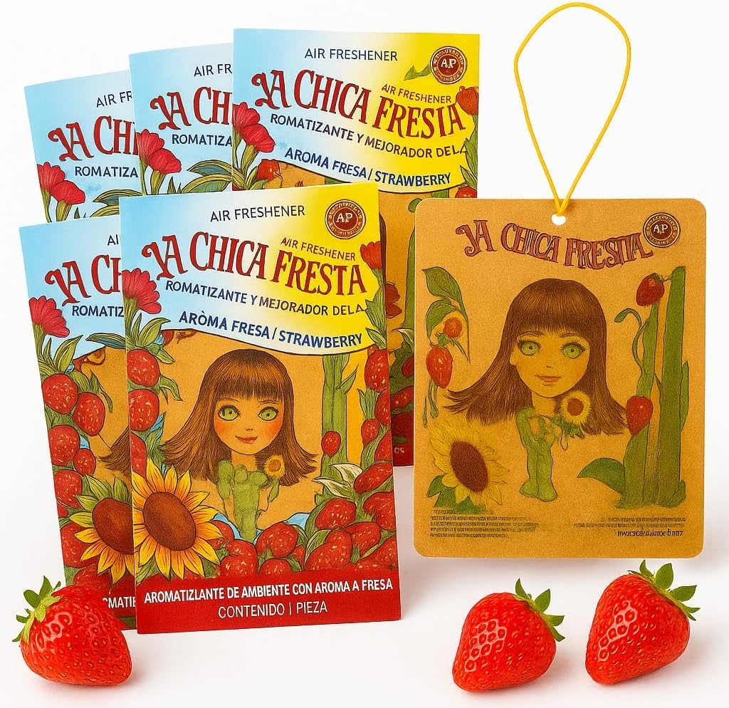 6 pack Strawberry La Chica Fresita air Fresheners Aromatizante Fresa