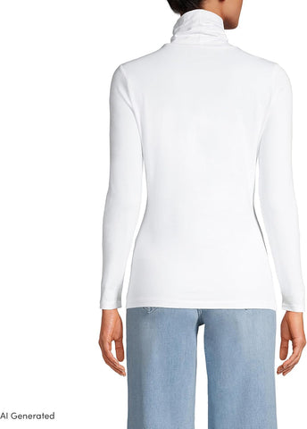 Lands' End Women's Jersey Knit Turtleneck