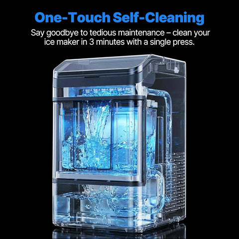 Nugget Ice Maker Countertop, 48LBS/24H Chewable Pellet Ice Maker with 0.8 Gal Water Tank, 5 Mins Fast Ice Making, Self-Cleaning Chewable Ice Machine Low Noise for Home, Kitchen, Office, Bar