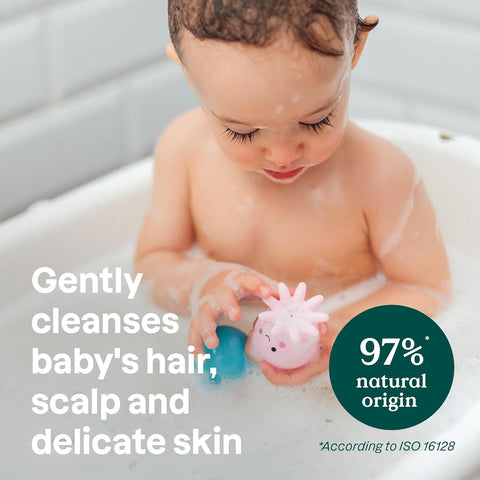 ATTITUDE Baby 2-in-1 Shampoo & Body Wash, EWG Verified, Fragrance Free & Dermatologically Tested, Vegan, Unscented, 16 Fl Oz