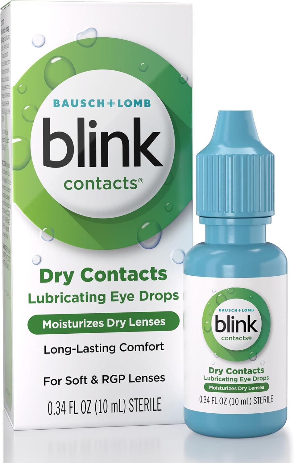 Blink Contacts Lubricating Eye Drops Hyaluronate for Contacts, 0.34 Fl Oz