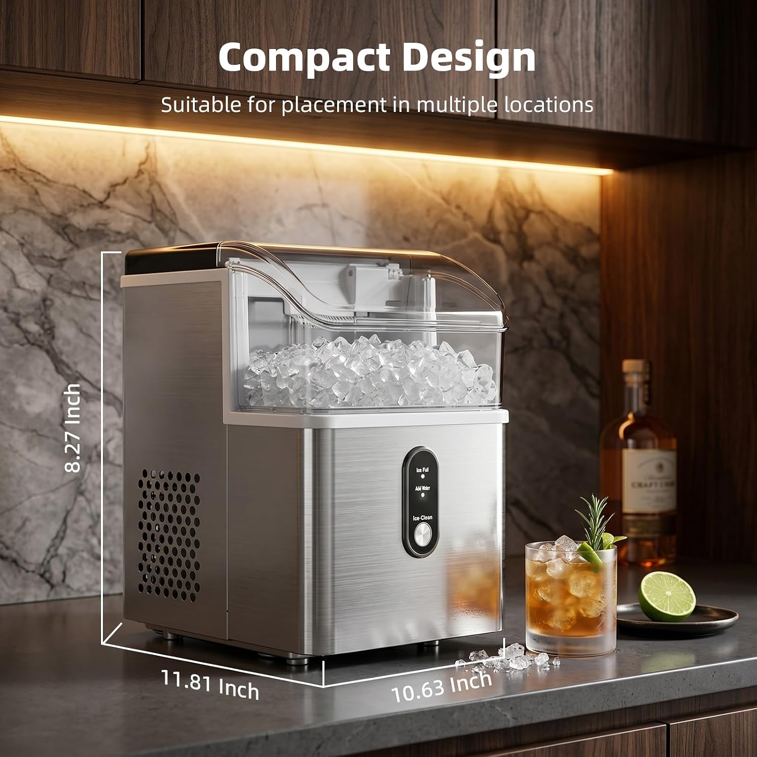 Antarctic Star Nugget Ice Maker Countertop, 35LBS/24H Pebble Ice Machine
