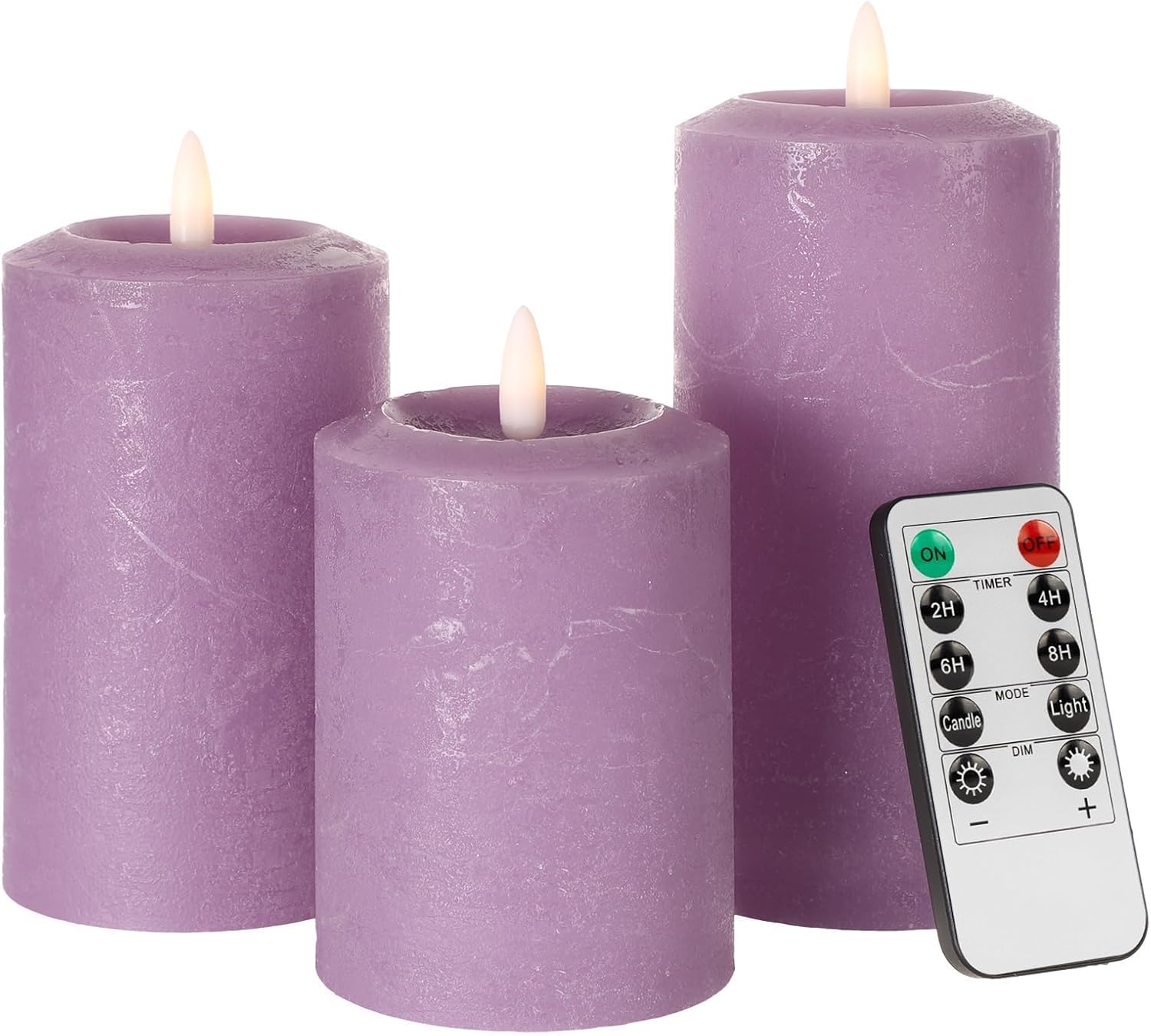 ANGELLOONG Purple Flameless Candles for Halloween Decoration Lavender Decor